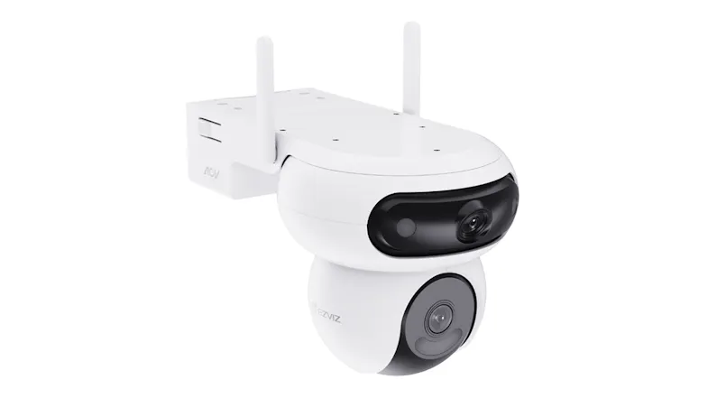 High-angled view of the EZVIZ camera with two antennas High-angled view of the EZVIZ camera with two antennas