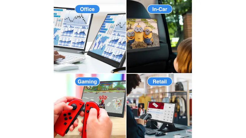 Grid of lifestyle images showing the monitor used for office and gaming Grid of lifestyle images showing the monitor used for office and gaming