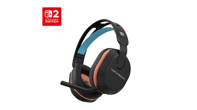 Angled view of the gaming headset with Nintendo Switch 2 icon Angled view of the gaming headset with Nintendo Switch 2 icon