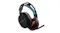 Angled view of the gaming headset showing the attached boom microphone Angled view of the gaming headset showing the attached boom microphone