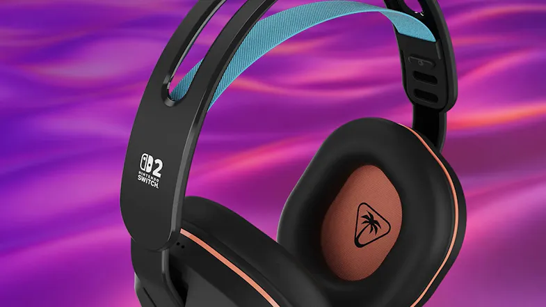 Close-up view of the wireless gaming headset featuring an ear pad interior Close-up view of the wireless gaming headset featuring an ear pad interior