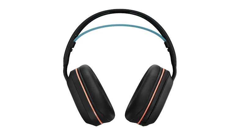 Rear view of the Turtle Beach headset with blue padding under the headband Rear view of the Turtle Beach headset with blue padding under the headband