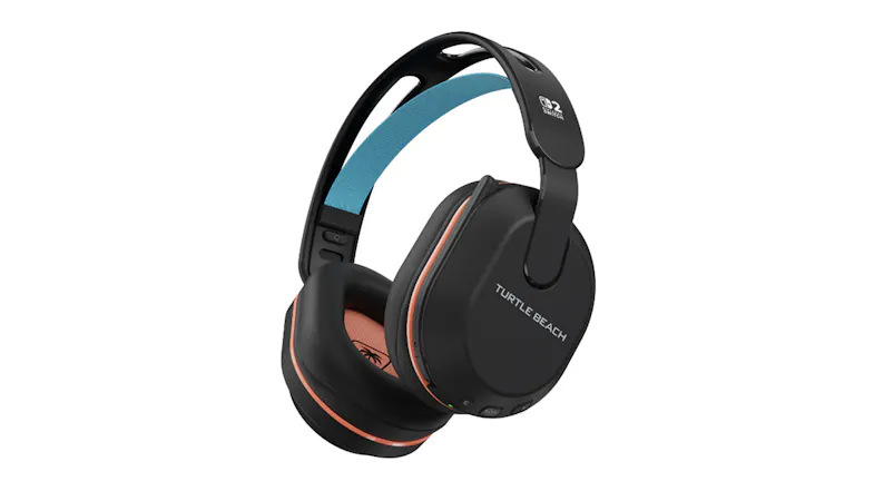 Angled view of the Turtle Beach headset displaying a sleek black finish Angled view of the Turtle Beach headset displaying a sleek black finish