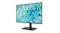Three-quarter left view of the Acer monitor with a textured blue screen Three-quarter left view of the Acer monitor with a textured blue screen