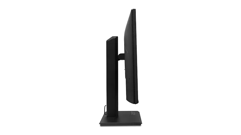 Right profile view of the LCD monitor, highlighting its sturdy stand Right profile view of the LCD monitor, highlighting its sturdy stand