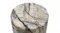 Top view of the MGO Stool, highlighting the organic-shaped tabletop and dramatic black and brown veining Top view of the MGO Stool, highlighting the organic-shaped tabletop and dramatic black and brown veining