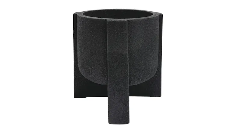 An angled view of the Otto Black MGO Planter An angled view of the Otto Black MGO Planter
