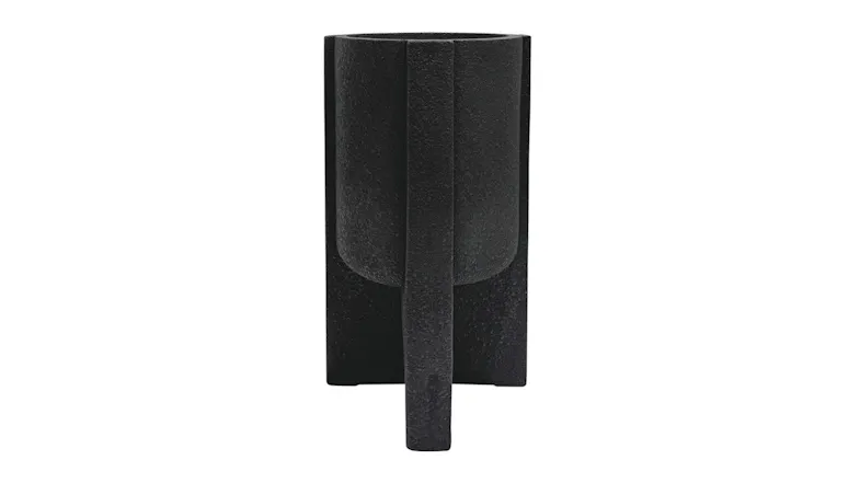 An angled view of the Otto Black MGO Planter An angled view of the Otto Black MGO Planter
