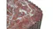 Close-up of the Odin tabletop, displaying the textured burgundy marble-effect finish and scalloped edge detail Close-up of the Odin tabletop, displaying the textured burgundy marble-effect finish and scalloped edge detail
