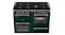 Overhead view of the black gas grates and cooktop on a Belling freestanding cooker Overhead view of the black gas grates and cooktop on a Belling freestanding cooker