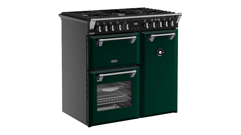 Angled side view of the Belling cooker with digital display Angled side view of the Belling cooker with digital display