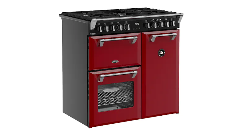 Angled side view of the Belling cooker with digital display Angled side view of the Belling cooker with digital display