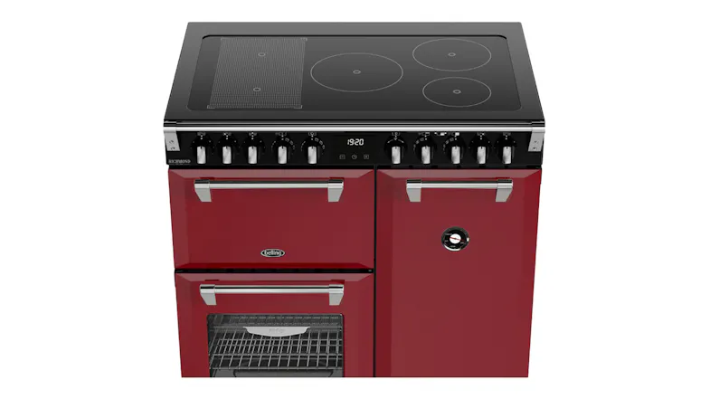 Front-right angled view of the Belling Freestanding Oven, highlighting the induction cooktop surface Front-right angled view of the Belling Freestanding Oven, highlighting the induction cooktop surface