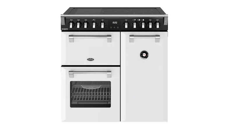 Front view of the Belling 90cm Freestanding Oven in Ice White Front view of the Belling 90cm Freestanding Oven in Ice White