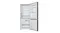 Hisense Bottom Mount Fridge Freezer with doors open, showing shelves and compartments Hisense Bottom Mount Fridge Freezer with doors open, showing shelves and compartments