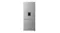 Front view of the Hisense 415L Bottom Mount Fridge Freezer in Stainless Steel with built-in water dispenser Front view of the Hisense 415L Bottom Mount Fridge Freezer in Stainless Steel with built-in water dispenser