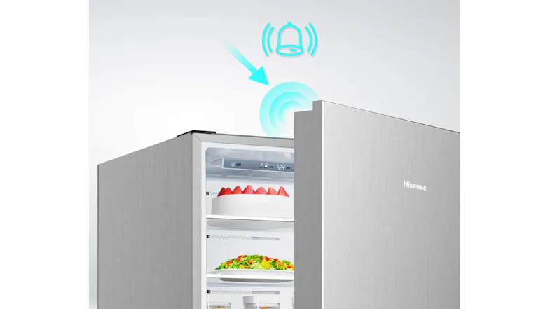 Feature graphic illustrating the open-door alarm function, which alerts users when the refrigerator door is left open Feature graphic illustrating the open-door alarm function, which alerts users when the refrigerator door is left open