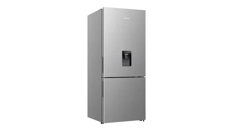 Angled front view of the fridge freezer in Stainless Steel, highlighting the modern flat-door finish Angled front view of the fridge freezer in Stainless Steel, highlighting the modern flat-door finish