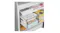 Close-up of the freezer compartment with pull-out drawers, showing organised frozen food storage Close-up of the freezer compartment with pull-out drawers, showing organised frozen food storage