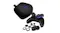 BFG controller shown disassembled with its swappable modules, extra thumbsticks, and a black zippered case BFG controller shown disassembled with its swappable modules, extra thumbsticks, and a black zippered case