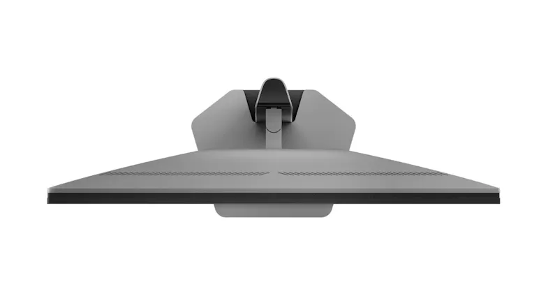 Top-down view of the monitor, emphasising the slim screen profile and rear housing contours Top-down view of the monitor, emphasising the slim screen profile and rear housing contours