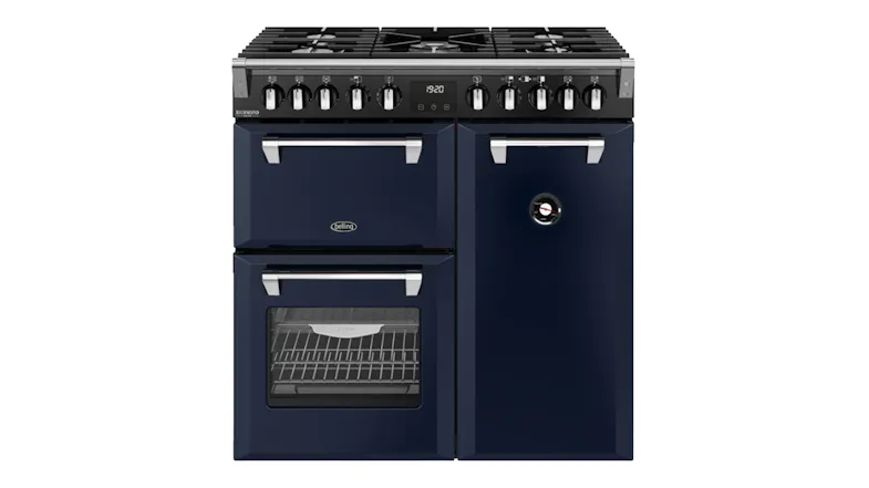 A Belling 90cm Dual Fuel Freestanding Oven with 5 Burner Gas Cooktop A Belling 90cm Dual Fuel Freestanding Oven with 5 Burner Gas Cooktop