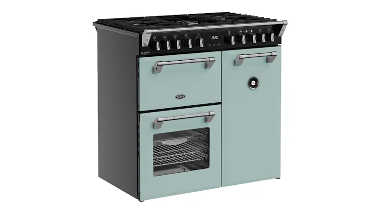 Angled side view of the Belling cooker with digital display Angled side view of the Belling cooker with digital display