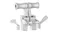 MOZA TQB Throttle Module featuring a silver metal clamp assembly with contoured grips and mounting brackets MOZA TQB Throttle Module featuring a silver metal clamp assembly with contoured grips and mounting brackets