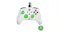 Front view of the Turtle Beach Core white wired Xbox controller with bright green thumbsticks and D-pad Front view of the Turtle Beach Core white wired Xbox controller with bright green thumbsticks and D-pad