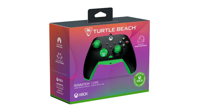 Turtle Beach Rematch Core wired gaming controller retail packaging box Turtle Beach Rematch Core wired gaming controller retail packaging box