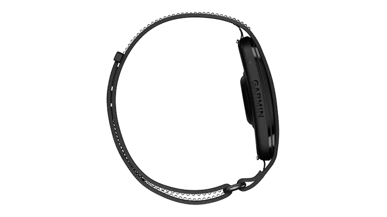 A side view of the Garmin CIRQA A side view of the Garmin CIRQA