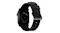 A rear view of a smartwatch showing back optical sensor, leather band, and a metal buckle A rear view of a smartwatch showing back optical sensor, leather band, and a metal buckle