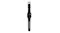 A top-down overhead view of a black Apple Watch with a long black leather strap laid flat A top-down overhead view of a black Apple Watch with a long black leather strap laid flat