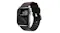 Nomad Active Band Pro with a brown strap, featuring a dark digital display with topographic design Nomad Active Band Pro with a brown strap, featuring a dark digital display with topographic design