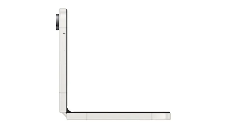 Side view of the Flip8 showcasing the L-shaped Flex Mode fold Side view of the Flip8 showcasing the L-shaped Flex Mode fold