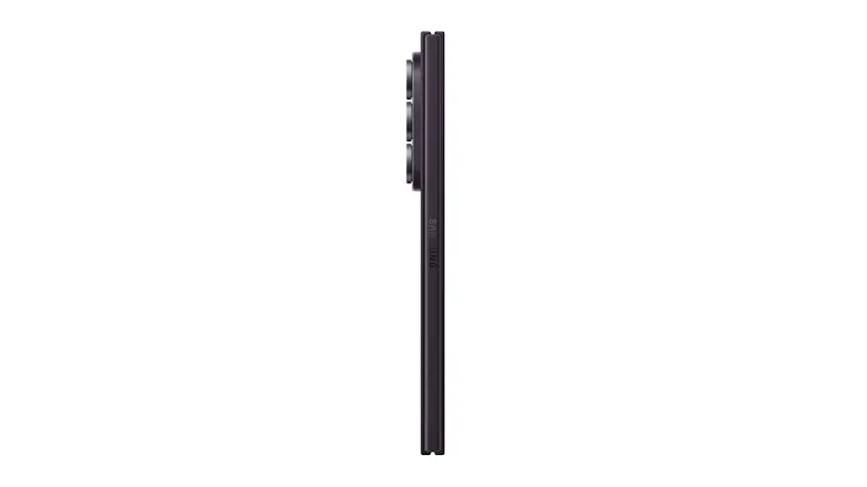 Side view of the Samsung phone showcasing a slim profile Side view of the Samsung phone showcasing a slim profile