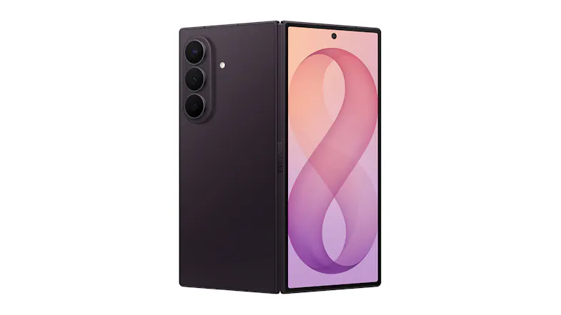Samsung Galaxy Z Fold8 Ultra with partially folded view Samsung Galaxy Z Fold8 Ultra with partially folded view