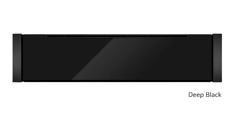 Black glass-front Neff N 90 Series 14cm Built-In Steam Drawer with deep black side trims Black glass-front Neff N 90 Series 14cm Built-In Steam Drawer with deep black side trims