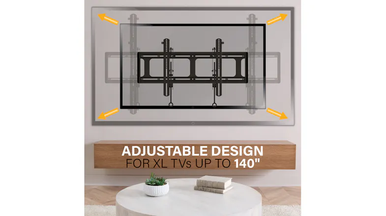 Sanus TV wall mount with an adjustable-width design for TVs up to 140 inches Sanus TV wall mount with an adjustable-width design for TVs up to 140 inches