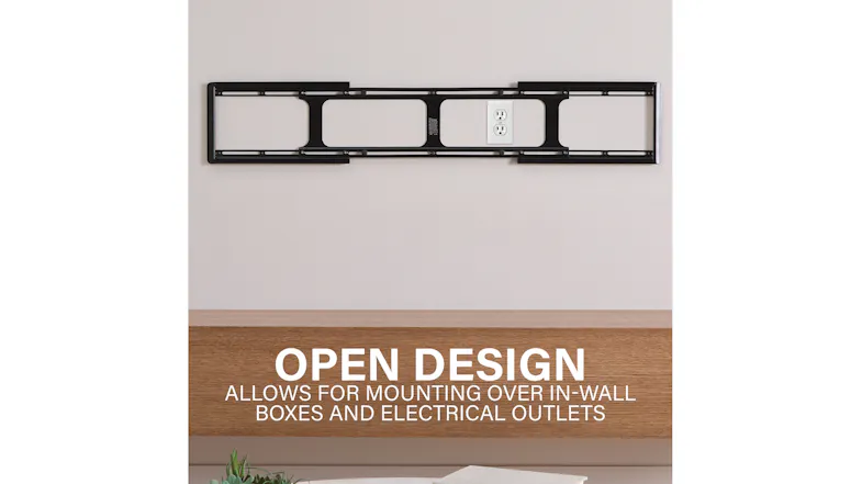 Open-frame TV wall mount design allows installation over electrical outlets and wall boxes Open-frame TV wall mount design allows installation over electrical outlets and wall boxes