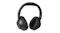 Slightly angled front view of black over-ear headphones, emphasising the plush ear pads Slightly angled front view of black over-ear headphones, emphasising the plush ear pads