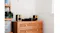 Modern room showing the audio system set up on a low dresser Modern room showing the audio system set up on a low dresser