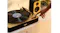 Close-up view showing a hand operating the turntable controls Close-up view showing a hand operating the turntable controls