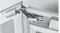 Close-up view of the Bosch freezer hinge mechanism Close-up view of the Bosch freezer hinge mechanism