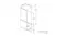 Technical drawing of the refrigerator outlining the cabinet installation dimensions Technical drawing of the refrigerator outlining the cabinet installation dimensions