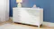 Front view of Alphine 6 Drawer Lowboy in an elegant white colour Front view of Alphine 6 Drawer Lowboy in an elegant white colour
