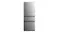 Mitsubishi 450L Silver multi-drawer fridge freezer, front view on white background Mitsubishi 450L Silver multi-drawer fridge freezer, front view on white background