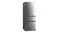 Mitsubishi Electric Silver fridge freezer, angled front view showing multi-drawer design Mitsubishi Electric Silver fridge freezer, angled front view showing multi-drawer design