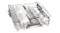 Angled wire rack view highlighting dish loading capacity Angled wire rack view highlighting dish loading capacity