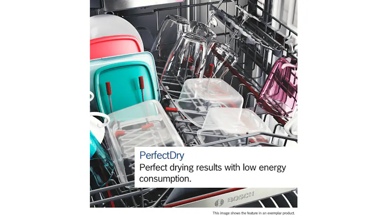 Bosch dishwasher highlighting PerfectDry technology Bosch dishwasher highlighting PerfectDry technology